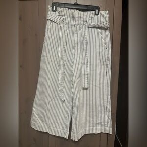 FRAME Striped Wide-Leg cropped jeans Size 29